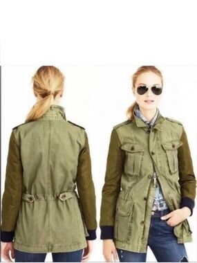 J. Crew Olive Green Two-Tone Utility Jacket